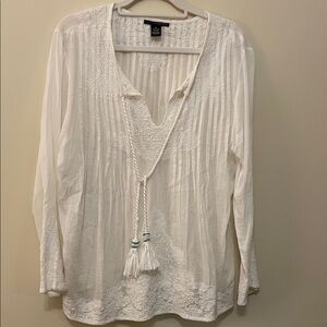 Grace Elements White Embroidered Tunic